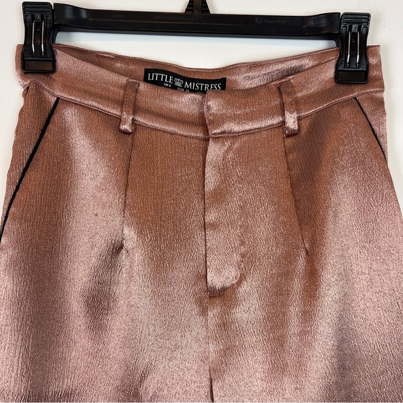 ASOS Little Mistress Satin Blazer Cigarette Pants Contrast Black Piping Copper - Picture 14 of 16